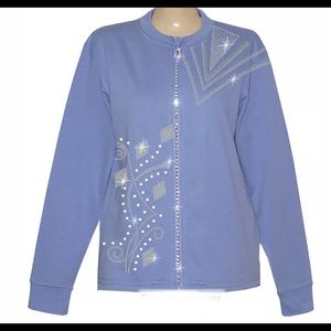 Crystal Zipper Decorated Cardigan Special Price-1X